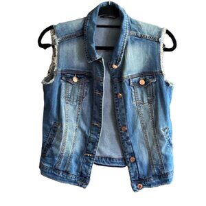 🌼host pick🌼 MNG distressed  frayed denim vest